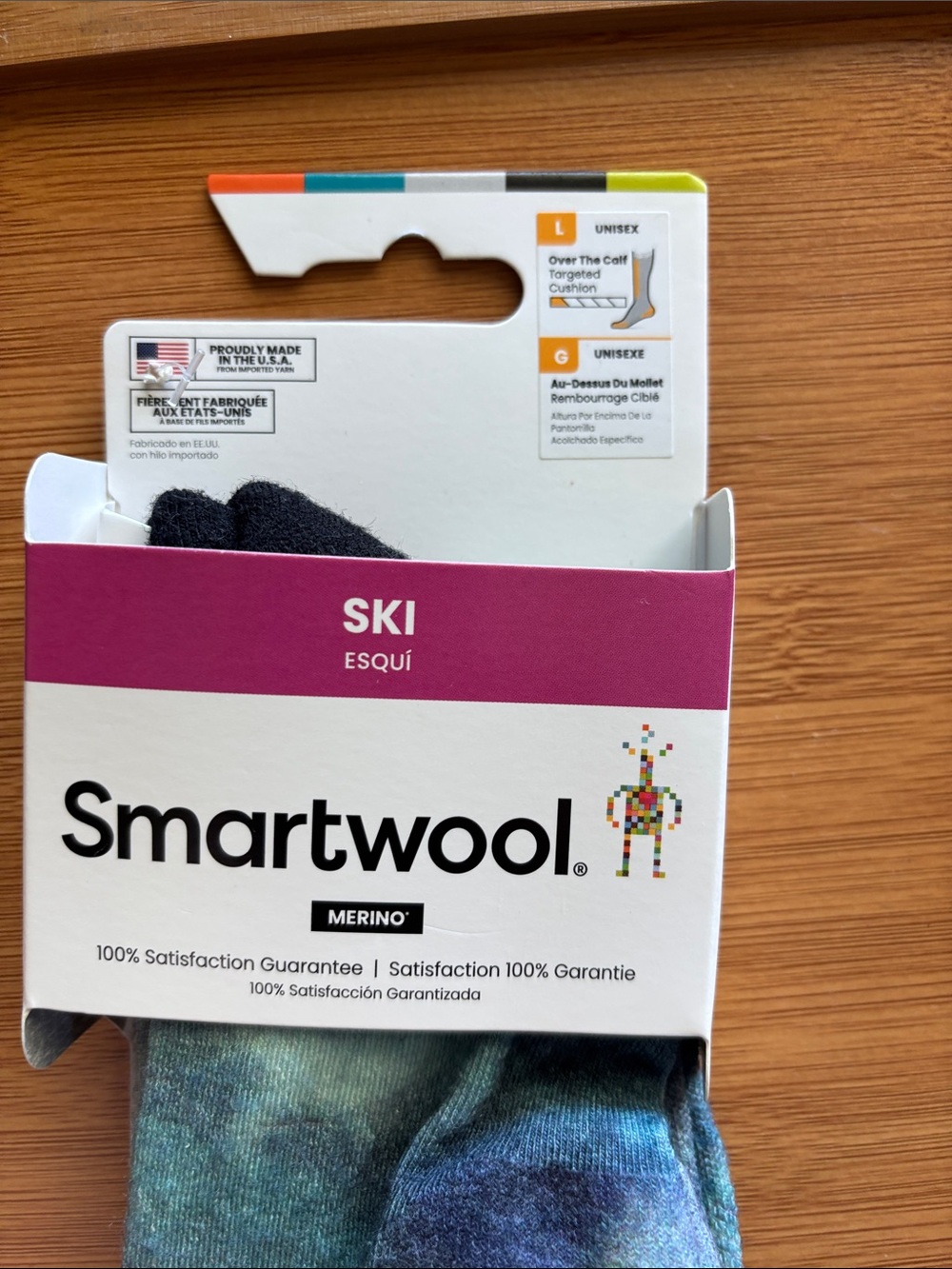 Smartwool Unisex Ski Socks - Blue Green Tie-Dye - Picture 3 of 4